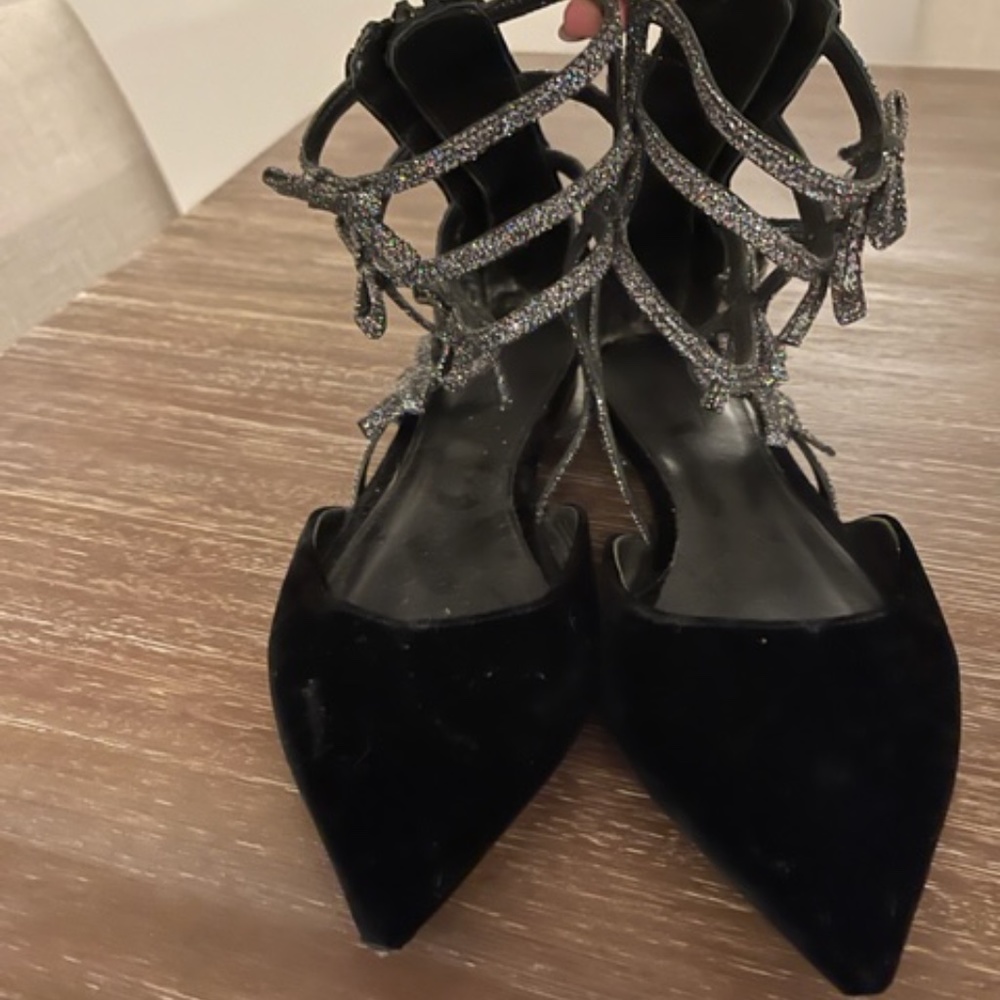 J. Crew Women's Velvet Bow Gladiator Flats - Size US 6 - Picture 5 of 8